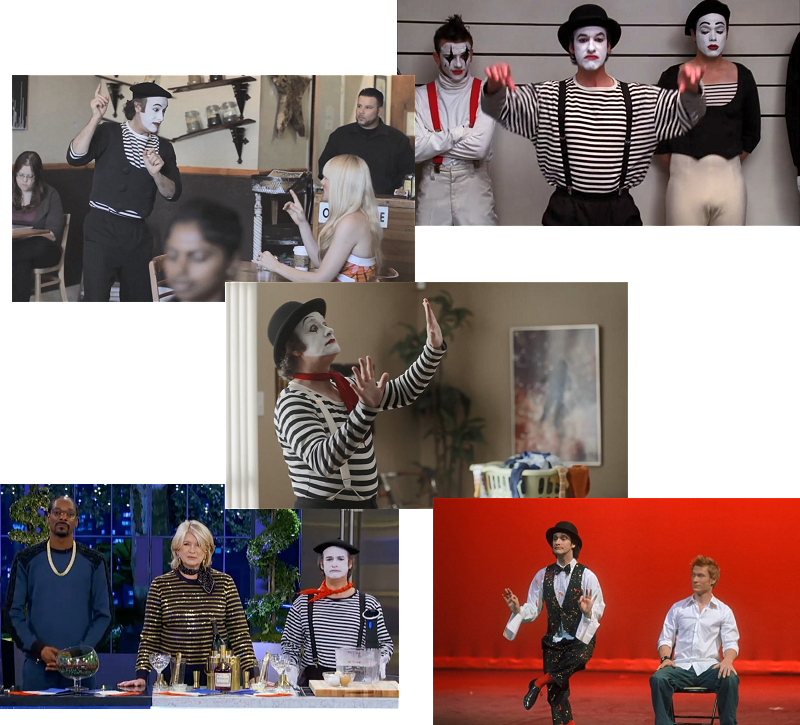 Lorin Eric Salm in various mime character film and television roles